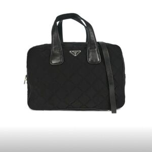 Prada Men's Black Quilted Briefcase